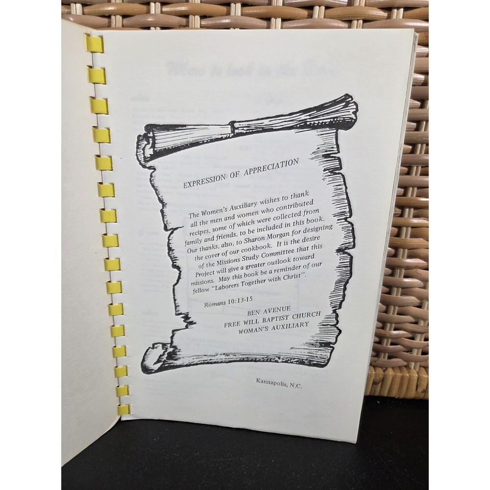 Ben Avenue Free Will Baptist Church Cookbook Kannapolis NC 1978 Missionaries - Picture 2 of 16